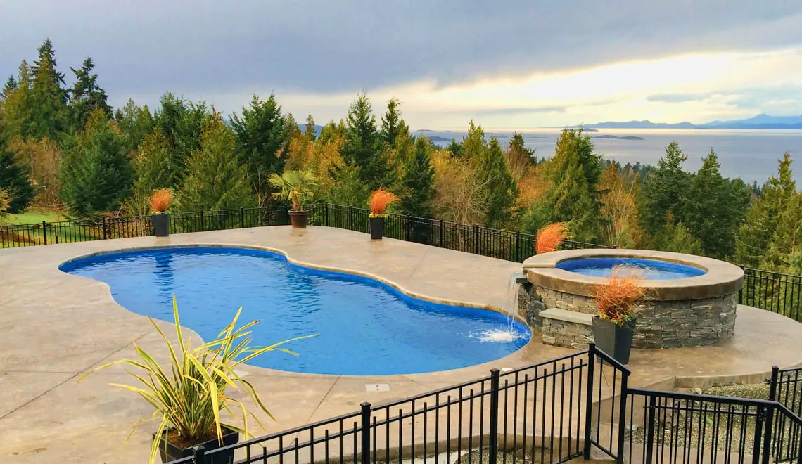 Mediterranean-Pool-Gallery-2 Saanichton inground fiberglass pool installed by Leisure Pools BC West Coast