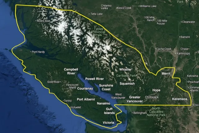 Pool installation services area of Leisure Pools BC West Coast